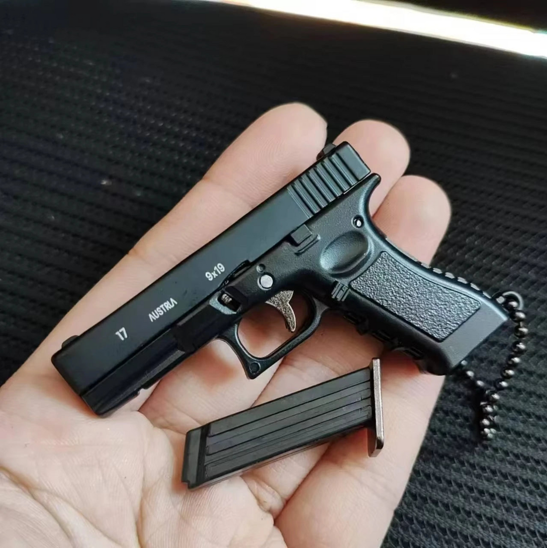 Metallic Pistol Keychain with Holster