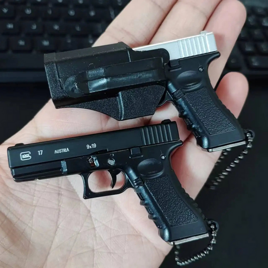 Metallic Pistol Keychain with Holster
