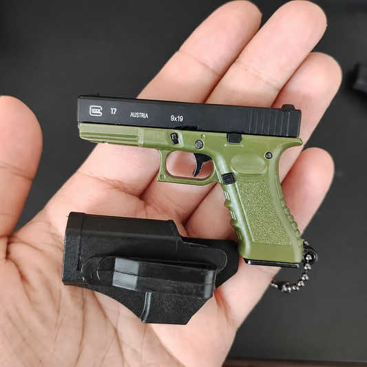 Metallic Pistol Keychain with Holster