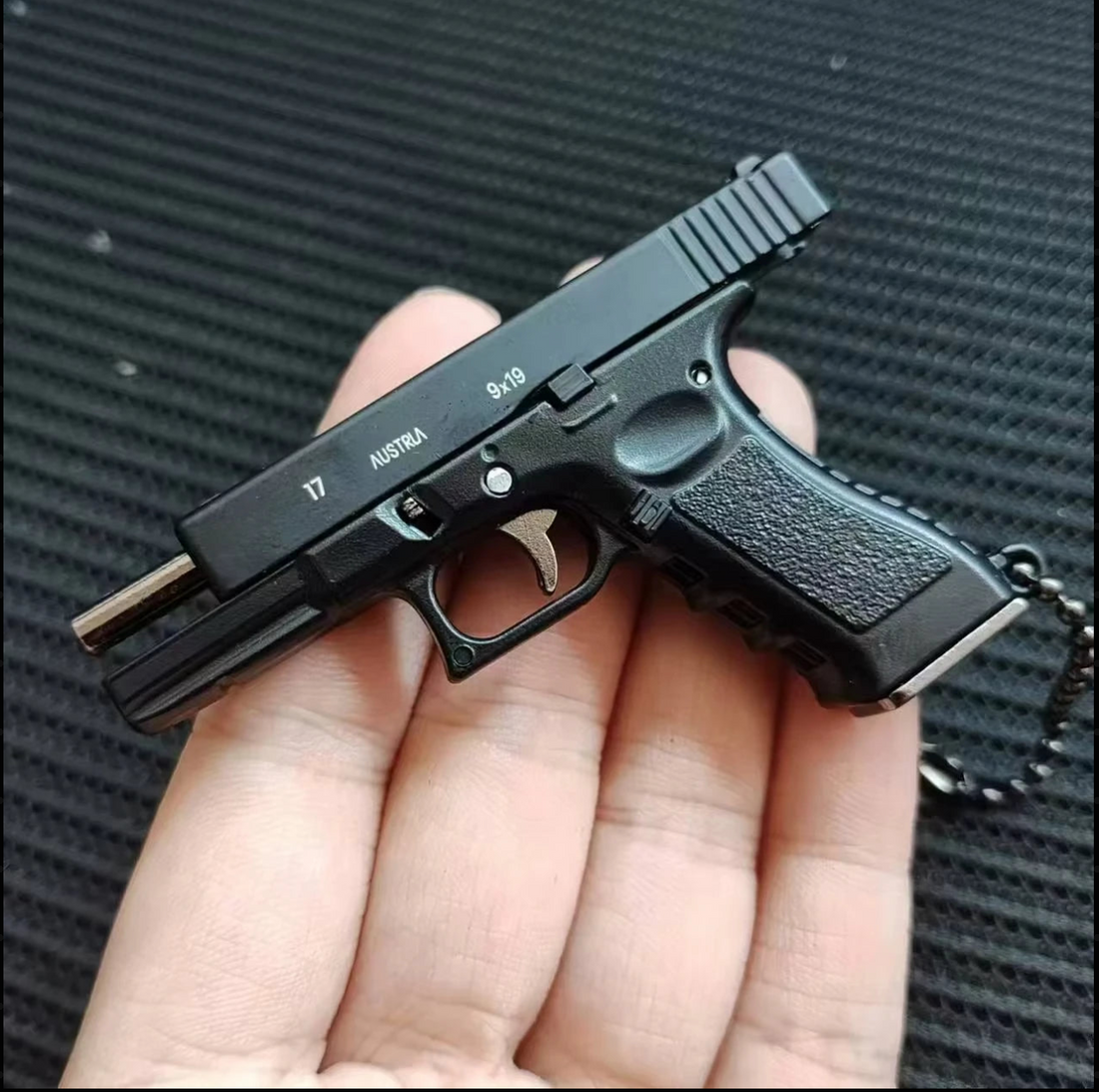 Metallic Pistol Keychain with Holster